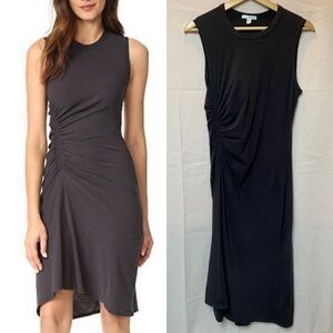 Standard JAMES PERSE Spiral Shirred Sheath Dress Size 3 Large Sleeveless Midi